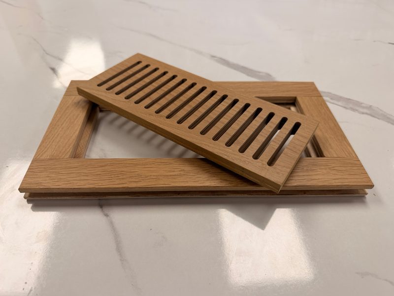 Floor Vents custom fabricated from your flooring by Voda Stairs in Seattle