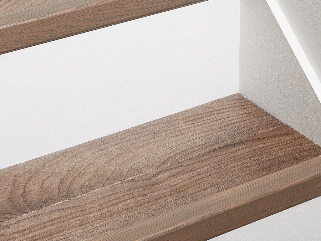 Overlap Squarenose custom fabricated from your flooring by Voda Stairs in Seattle