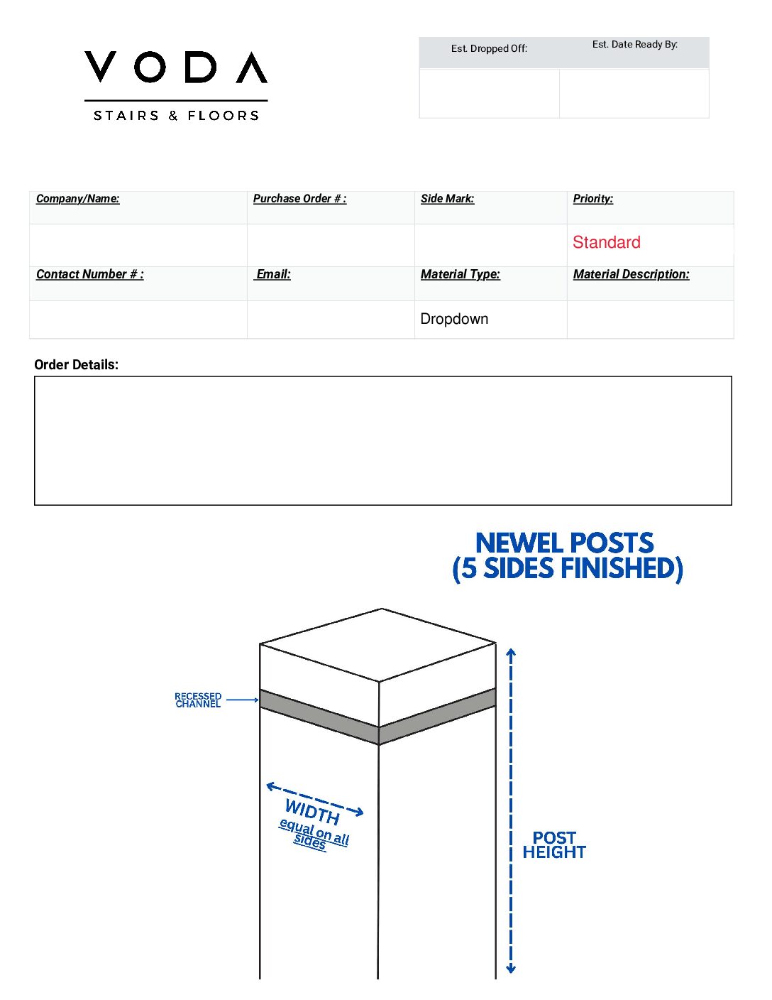 Newel Post 5 Sides Finished Preview