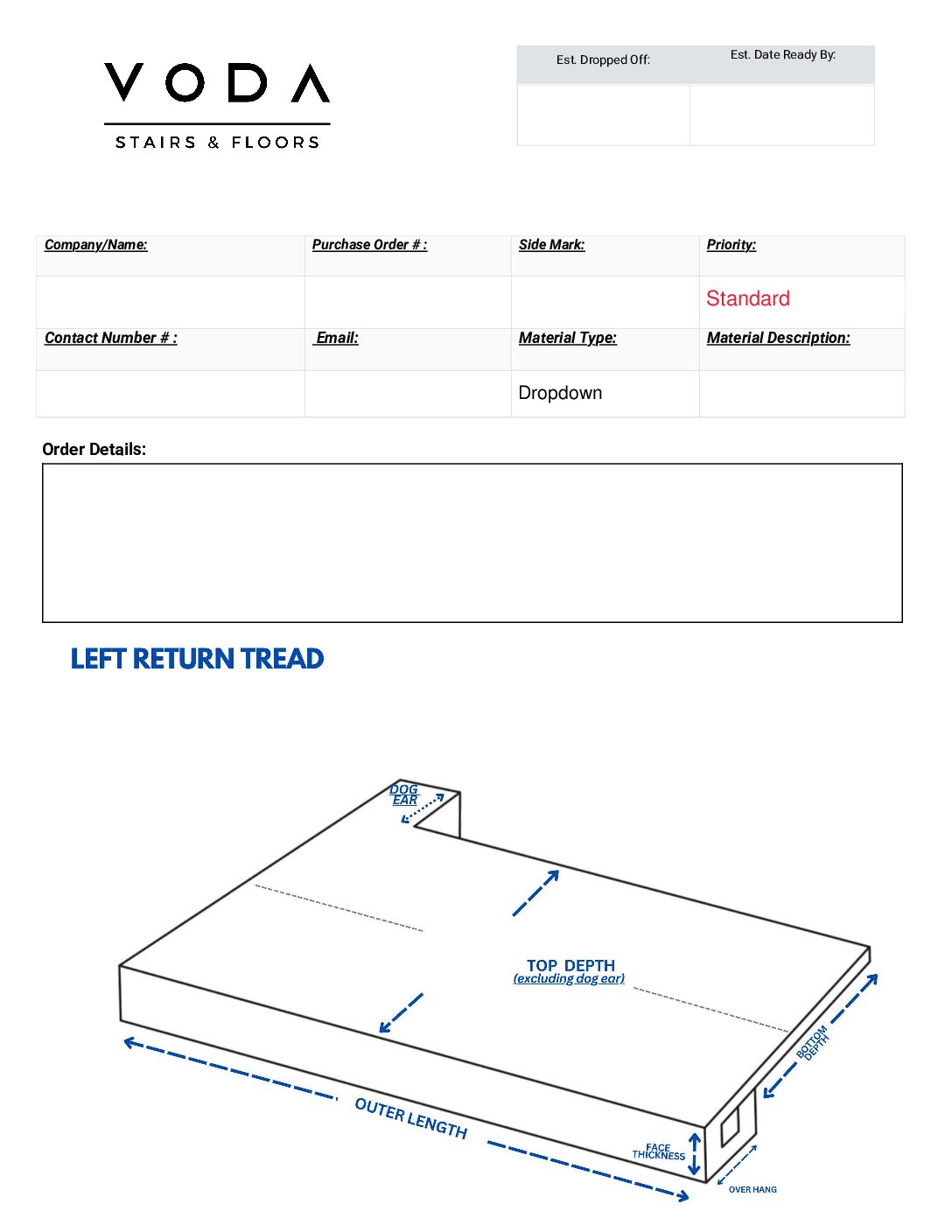 Non Standard Left Return Tread Preview