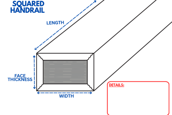 SQUARED Handrail (No Ends Finished)
