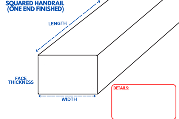 SQUARED Handrail (One End Finished)